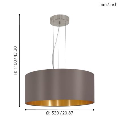 Eglo - Πολύφωτο σε σχοινί 3xE27/60W/230V