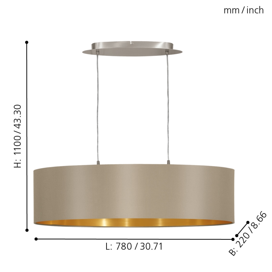 Eglo - Πολύφωτο σε σχοινί 2xE27/60W/230V