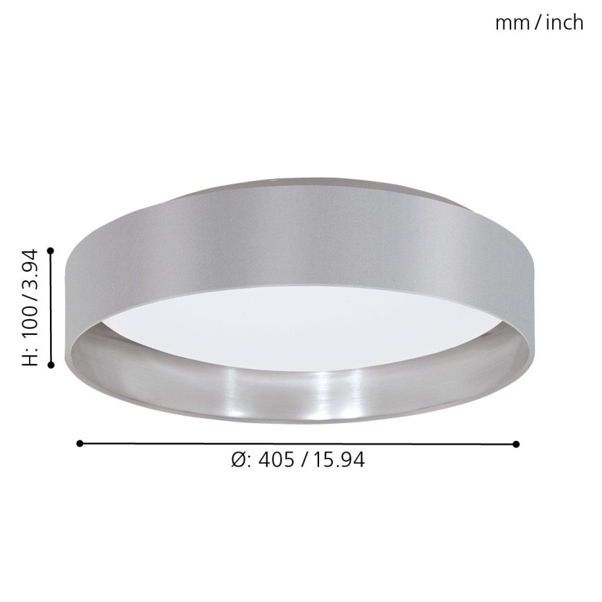 Eglo 31623 - Φωτιστικό οροφής LED MASERLO LED/16W/230V 3000K διάμ. 40,5 εκ. γκρι/ασημί