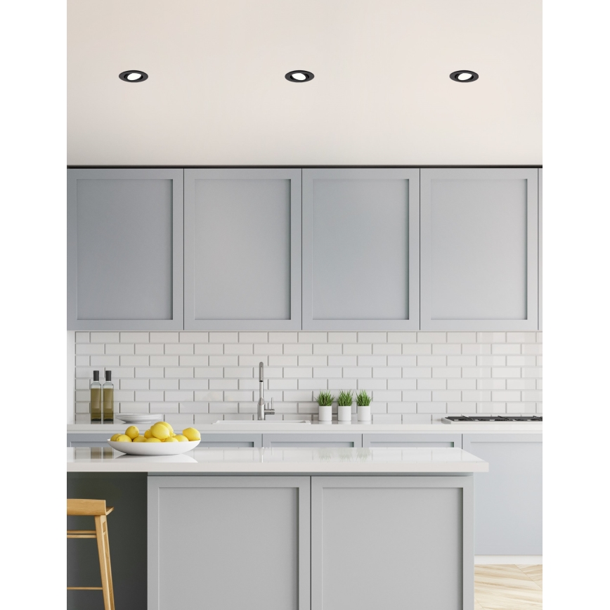 Eglo 31695 - LED RGBW Χωνευτό φωτιστικό οροφής dimming SALICETO-Z LED/4,7W/230V 2700-6500K μαύρο