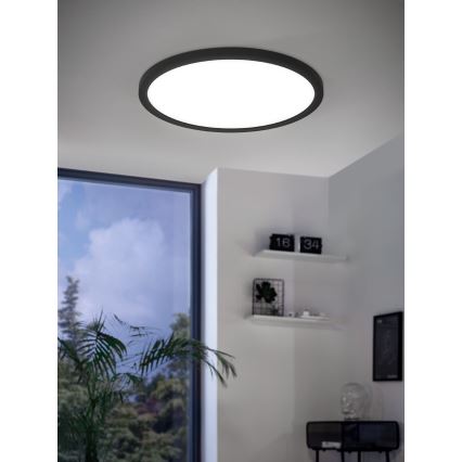Eglo 31703 - Ρυθμιζόμενο LED RGBW φωτιστικό οροφής ROVITO-Z LED/14,6W/230V 2700-6500K Ø 29,5 cm μαύρο