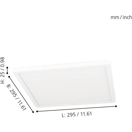 Eglo 31706 - LED RGBW Dimmable φωτιστικό οροφής ROVITO-Z LED/14,6W/230V 2700-6500K μαύρο