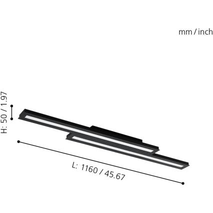 Eglo 31715 - LED RGBW Dimmable φωτιστικό οροφής SALITERAS-Z LED/20,4W/230V 2700-6500K μαύρο