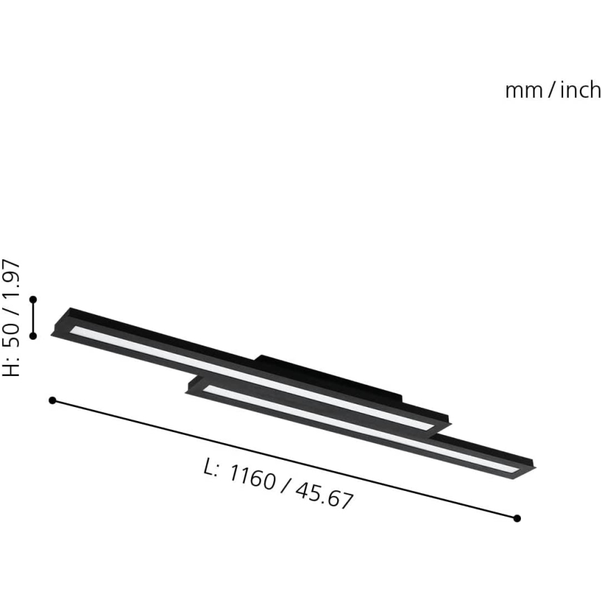 Eglo 31715 - LED RGBW Dimmable φωτιστικό οροφής SALITERAS-Z LED/20,4W/230V 2700-6500K μαύρο