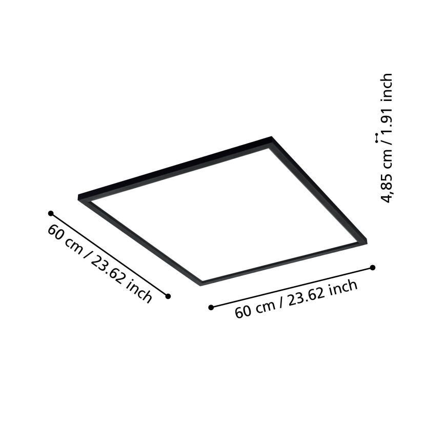 Eglo 31725 - LED Dimmable φωτιστικό οροφής SALOBRENA-Z LED/33W/230V 2700-6500K μαύρο