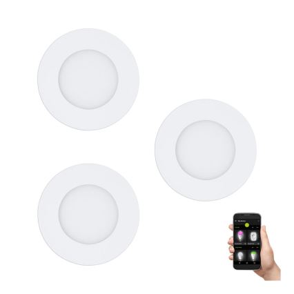 Eglo 31741 - Σετ 3x ρυθμιζόμενα LED χωνευτά φωτιστικά μπάνιου FUEVA-Z 1xLED/2,8W/230V 2700-6500K IP44 λευκό διάμ. 8,5 cm