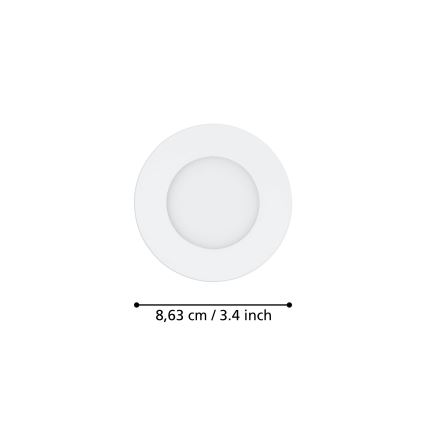 Eglo 31741 - Σετ 3x Ρυθμιζόμενο χωνευτό φωτιστικό οροφής LED για μπάνιο FUEVA-Z LED/2,8W/230V 2700-6500K IP44 λευκό διάμ. 8,5 cm