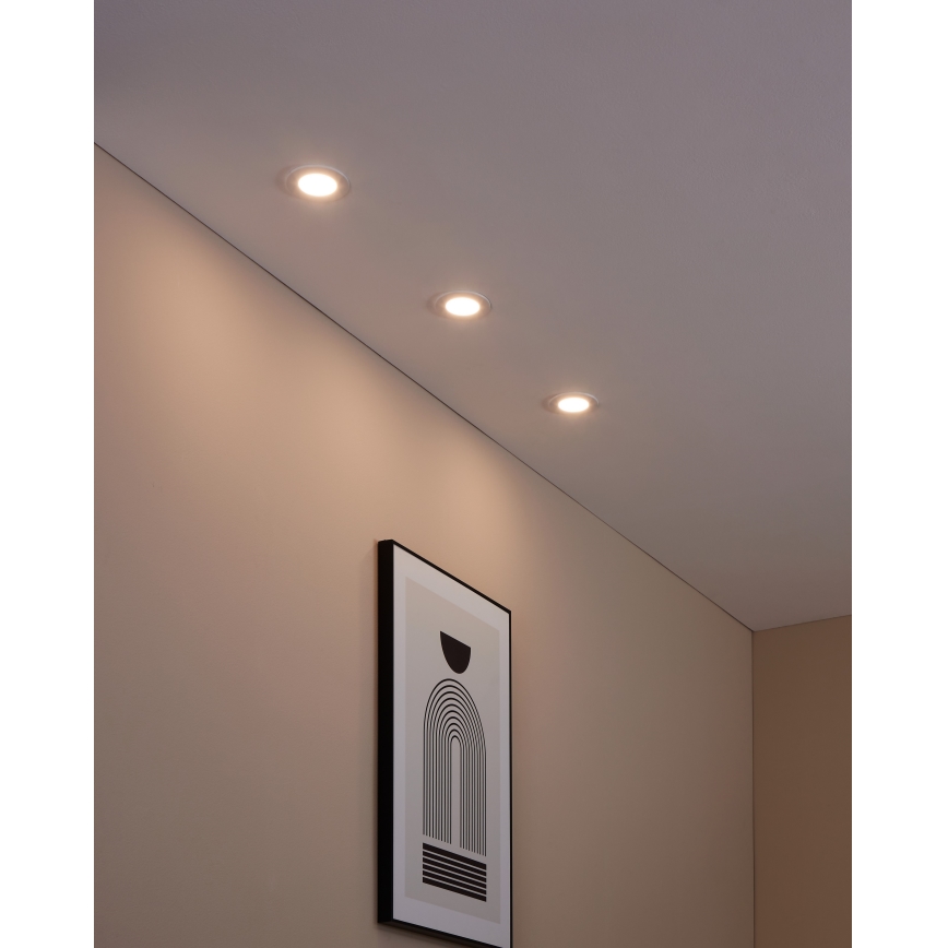 Eglo 31741 - ΣΕΤ 3x LED Dimmable χωνευτό φωτιστικό μπάνιου FUEVA-Z 1xLED/2,8W/230V 2700-6500K IP44 λευκό