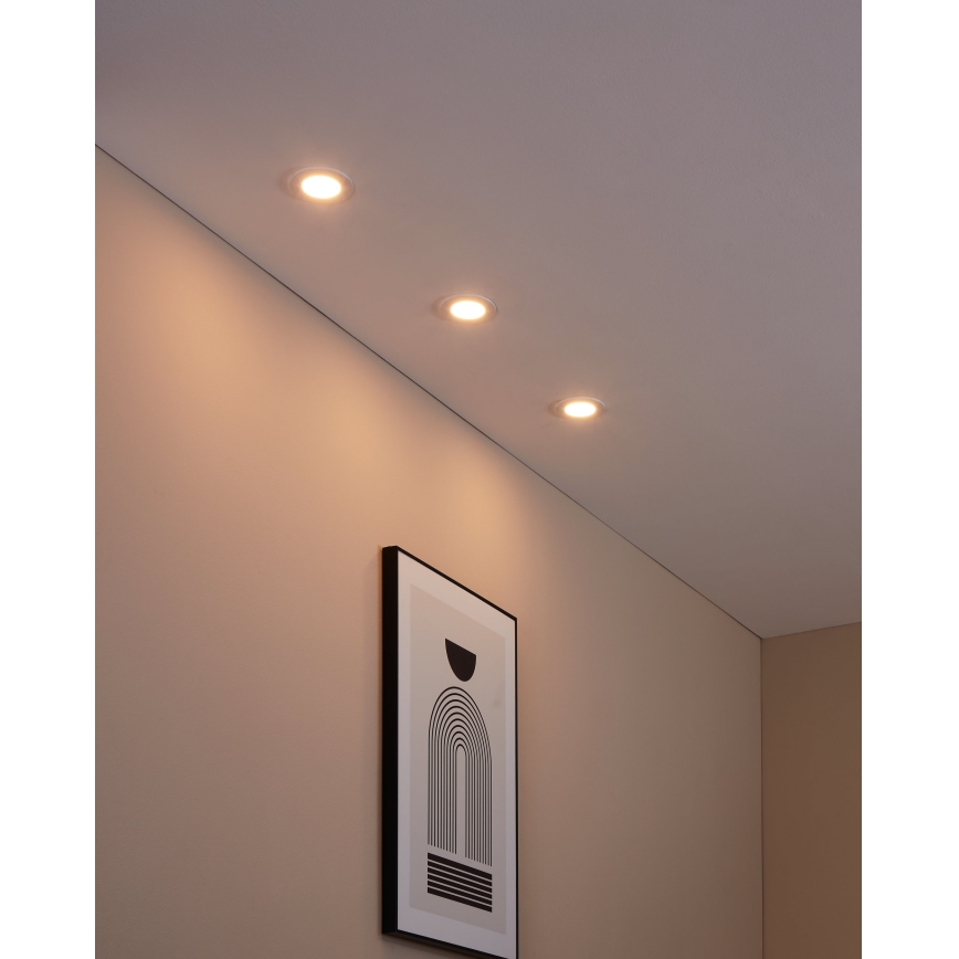 Eglo 31741 - ΣΕΤ 3x LED Dimmable χωνευτό φωτιστικό μπάνιου FUEVA-Z 1xLED/2,8W/230V 2700-6500K IP44 λευκό