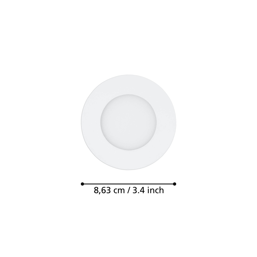 Eglo 31741 - ΣΕΤ 3x LED Dimmable χωνευτό φωτιστικό μπάνιου FUEVA-Z 1xLED/2,8W/230V 2700-6500K IP44 λευκό