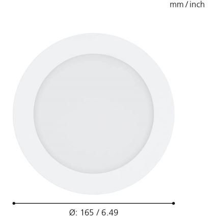 Eglo 31742 - LED Dimmable χωνευτό φωτιστικό μπάνιου FUEVA-Z LED/10,5W/230V 2700-6500K IP44 λευκό