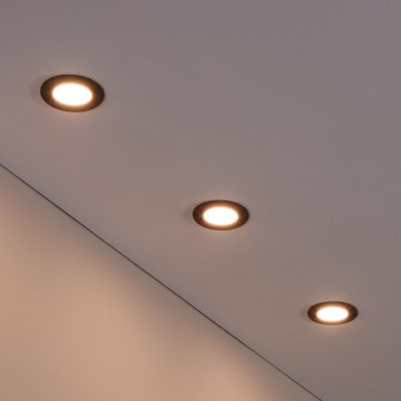 Eglo 31743 - ΣΕΤ 3x LED Dimmable χωνευτό φωτιστικό μπάνιου FUEVA-Z 1xLED/2,8W/230V 2700-6500 IP44 μαύρο