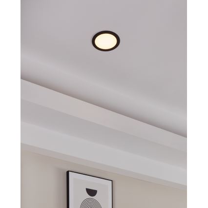 Eglo 31744 - Ρυθμιζόμενο LED εντοιχισμένο φωτιστικό μπάνιου FUEVA-Z LED/10,5W/230V 2700-6500K IP44 μαύρο Ø 16,5 εκ.
