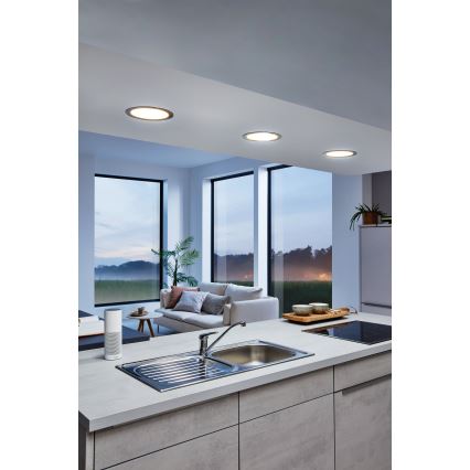 Eglo 31744 - Ρυθμιζόμενο LED εντοιχισμένο φωτιστικό μπάνιου FUEVA-Z LED/10,5W/230V 2700-6500K IP44 μαύρο Ø 16,5 εκ.