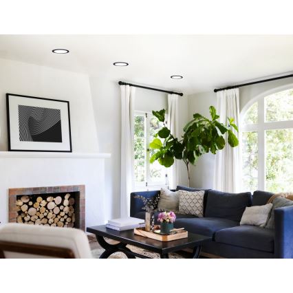 Eglo 31744 - Ρυθμιζόμενο LED εντοιχισμένο φωτιστικό μπάνιου FUEVA-Z LED/10,5W/230V 2700-6500K IP44 μαύρο Ø 16,5 εκ.