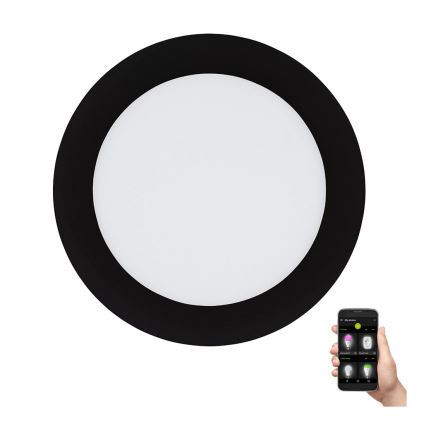 Eglo 31744 - LED Dimmable χωνευτό φωτιστικό μπάνιου FUEVA-Z LED/10,5W/230V 2700-6500K IP44 μαύρο