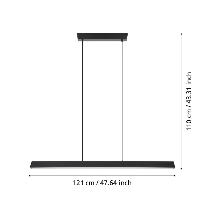 Eglo 31756 - LED RGBW Κρεμαστό φωτιστικό οροφής ντιμαριζόμενο SIMOLARIS-Z LED/35W/230V 2700-6500K μαύρο