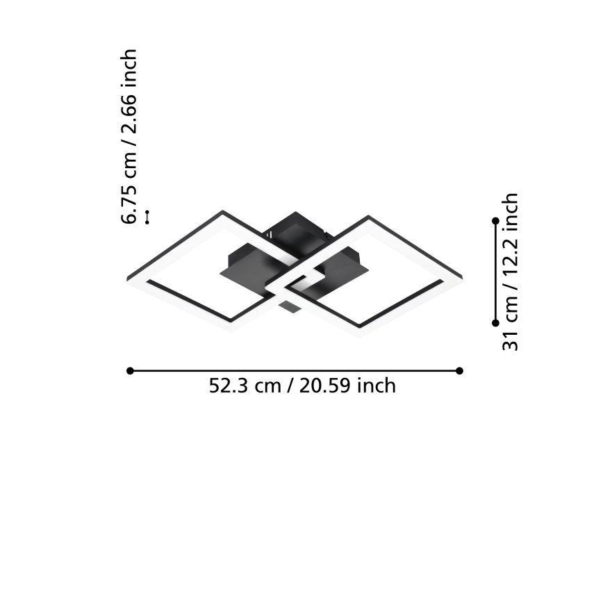 Eglo 31774 - LED Dimmable φωτιστικό οροφής PARANDAY-Z LED/21,5W/230V 3000-6500K μαύρο