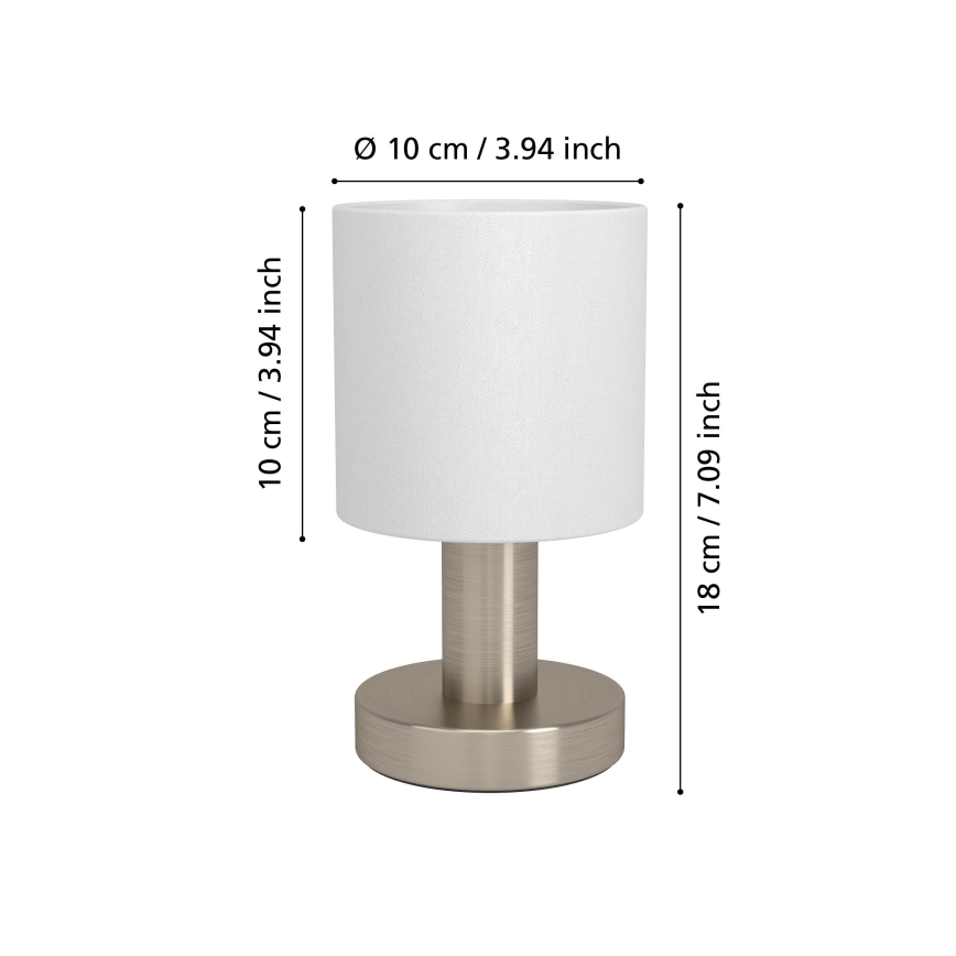 Eglo - Επιτραπέζιο φωτιστικό 1xE14/40W/230V λευκό/ματ χρώμιο
