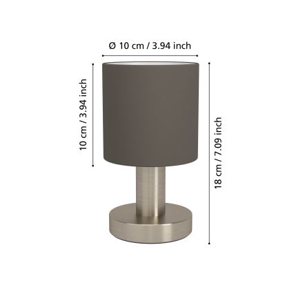 Eglo - Επιτραπέζιο φωτιστικό 1xE14/40W/230V καφέ/ματ χρώμιο