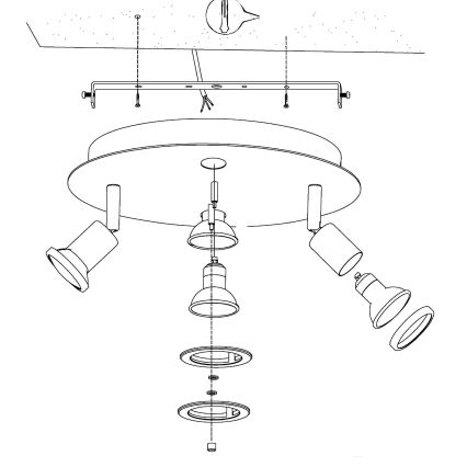 Eglo 32001 - Φωτιστικό οροφής LED PAWEDO 1 4xGU10-LED/3W/230V