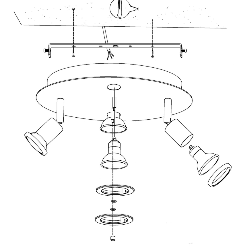 Eglo 32001 - Φωτιστικό οροφής LED PAWEDO 1 4xGU10-LED/3W/230V