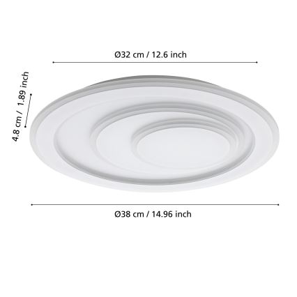 Eglo - Φωτιστικό οροφής LED LED/14,7W/230V διάμετρος 38 cm