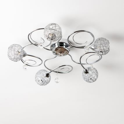 Eglo 32103 - LED πολυέλαιος VELAGO επιφανειακής τοποθέτησης, 5xG9/33W/230V, γυαλιστερό χρώμιο