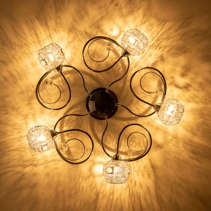 Eglo 32103 - LED πολυέλαιος VELAGO επιφανειακής τοποθέτησης, 5xG9/33W/230V, γυαλιστερό χρώμιο