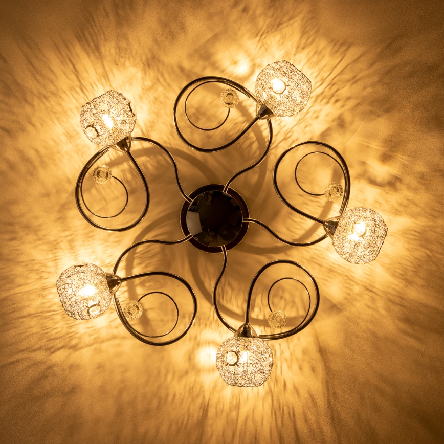 Eglo 32103 - LED πολυέλαιος VELAGO επιφανειακής τοποθέτησης, 5xG9/33W/230V, γυαλιστερό χρώμιο