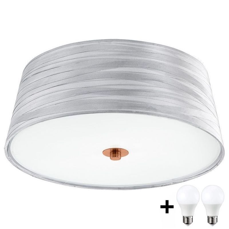 Eglo 32111- Φωτιστικό οροφής LED FONSEA 1 2xE27/9W/230V ασημί/χαλκός