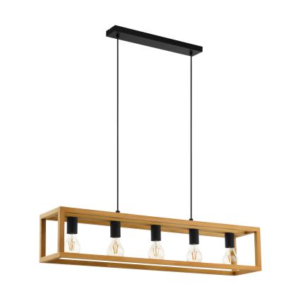 Eglo 32143 - Κρεμαστός πολυέλαιος σε καλώδιο BLACKCROWN 5xE27/40W/230V καφέ