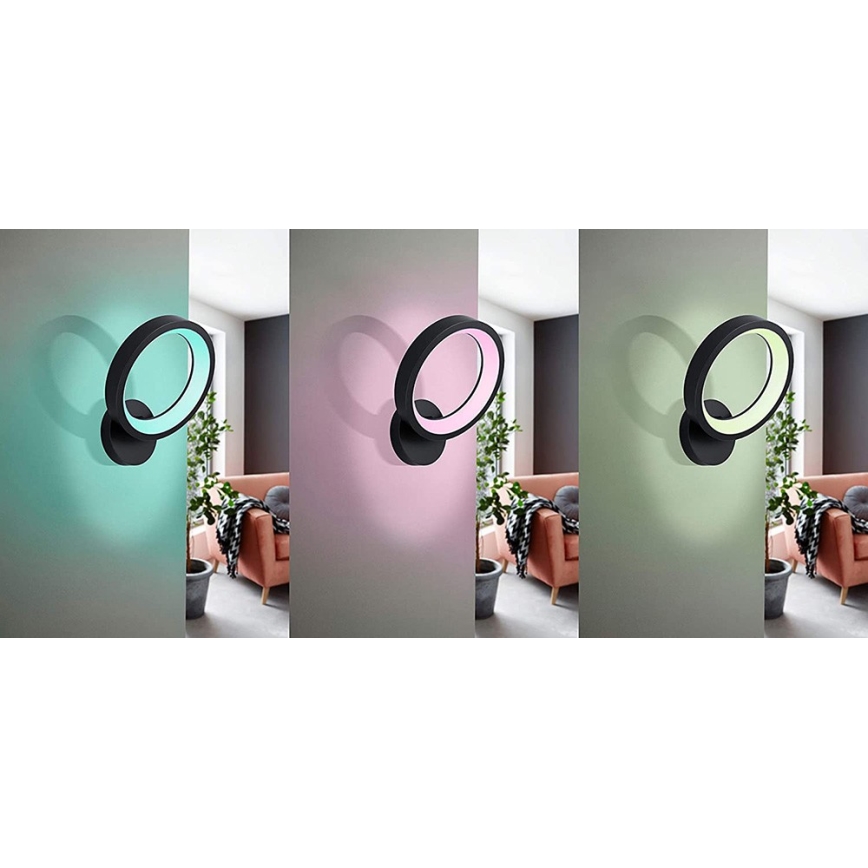 Eglo 32325 - LED RGBW Φωτιστικό τοίχου dimming MARGHERA-C LED/16W/230V 2700-6500K μαύρο