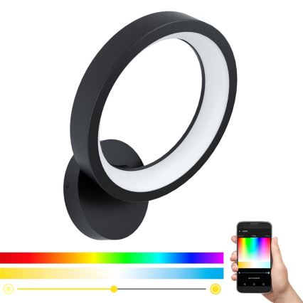 Eglo 32325 - LED RGBW Φωτιστικό τοίχου dimming MARGHERA-C LED/16W/230V 2700-6500K μαύρο