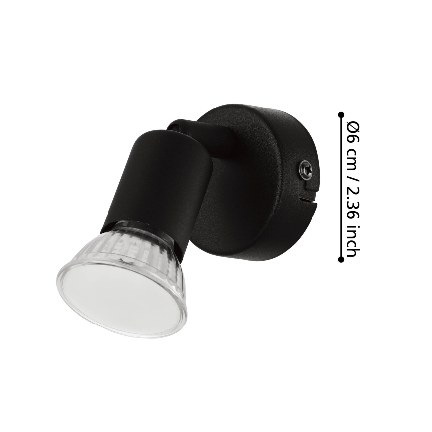 Eglo - Φωτιστικό σποτ τοίχου LED 1xGU10/2,8W/230V 3000K μαύρο