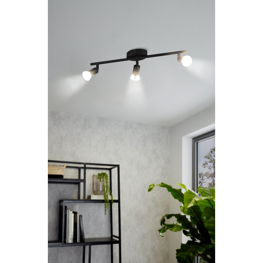 Eglo - LED Σποτ 3xGU10/2,8W/230V 3000K μαύρο