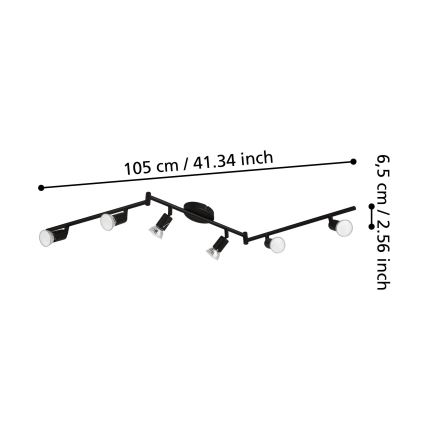 Eglo - LED Σποτ 6xGU10/2,8W/230V 3000K μαύρο