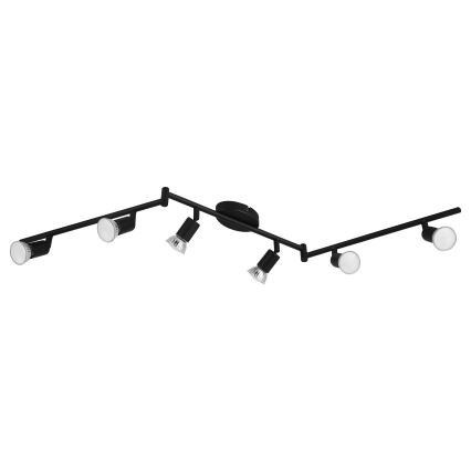 Eglo - LED Σποτ 6xGU10/2,8W/230V 3000K μαύρο