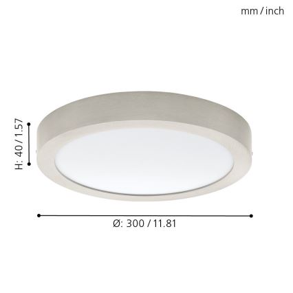 Eglo 32443 - Πλαφονιέρα FUEVA 1 LED/24W/230V Ø 30 cm