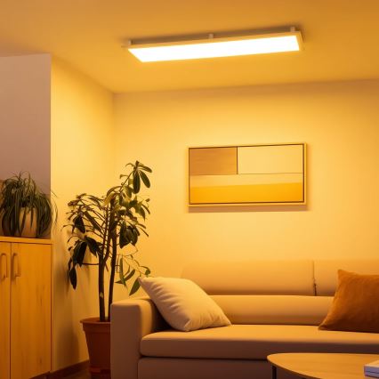 Eglo 32734 - LED RGBW Ρυθμιζόμενο επιφανειακό φωτιστικό 2 σε 1 SALOBRENA-C LED/34W/230V λευκό + τηλεχειριστήριο