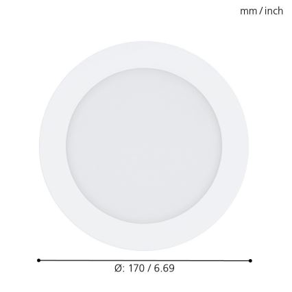 Eglo - LED RGB ρυθμιζόμενο εντοιχισμένο φωτιστικό οροφής FUEVA-C LED/10,5W/230V Ø 17 cm
