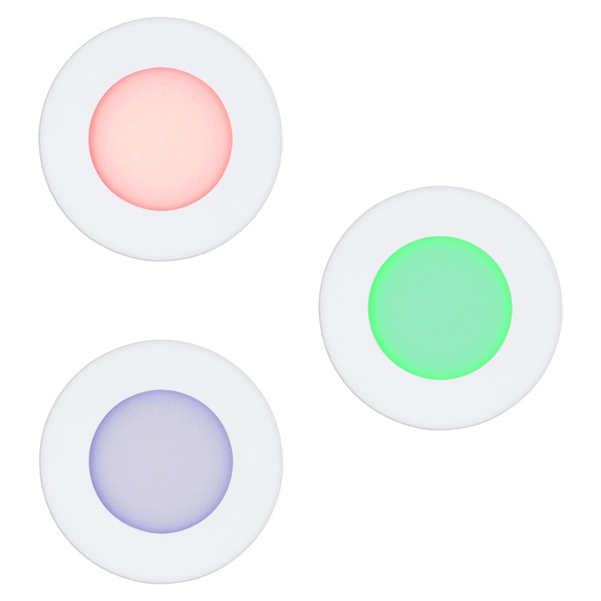 Eglo - Σετ 3 τεμ. LED RGB ρυθμιζόμενο χωνευτό φωτιστικό οροφής FUEVA-C LED/3W/230V Ø 8,5 cm