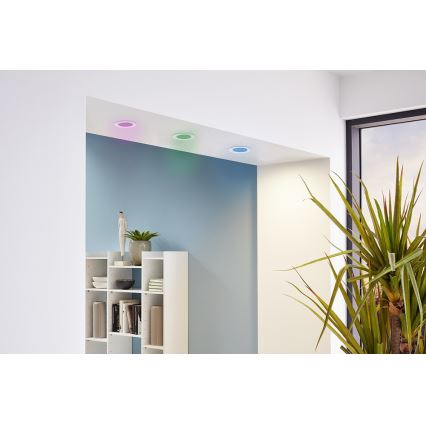 Eglo - Σετ 3x LED RGB χωνευτά ρυθμιζόμενα φωτιστικά οροφής FUEVA-C 1xLED/3W/230V διάμ. 8,5 cm