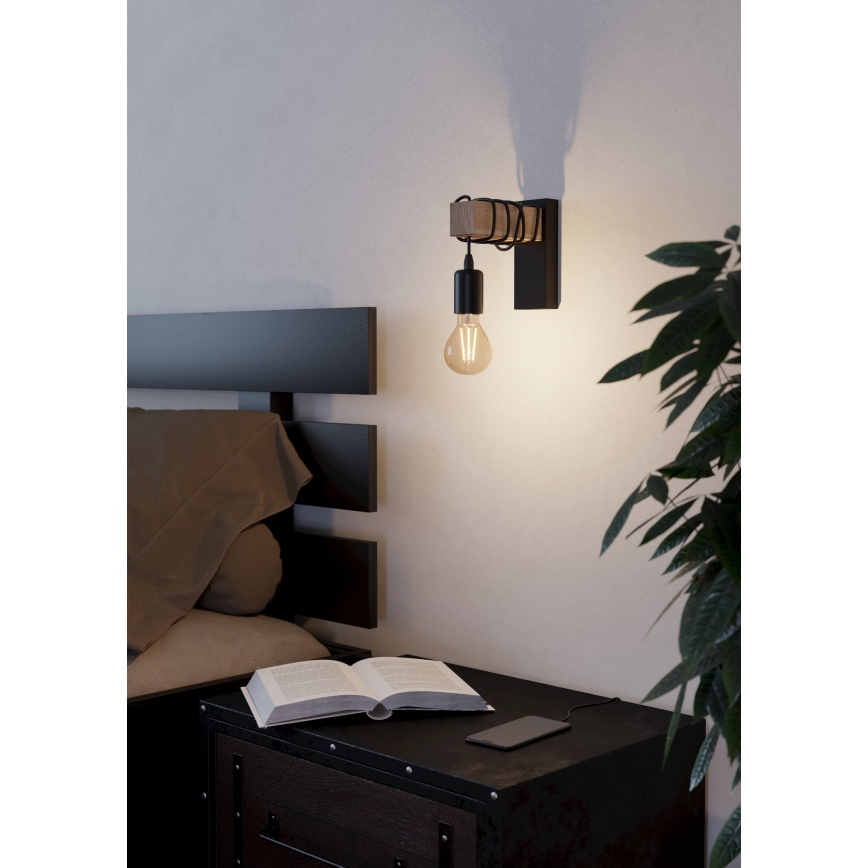 Eglo - Φως τοίχου TOWNSHEND 1xE27/10W/230V