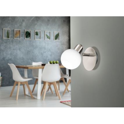 Eglo 32925 - Ρυθμιζόμενο επιτοίχιο σποτ LED COMBA 1xE14/6W/230V, ματ χρώμιο