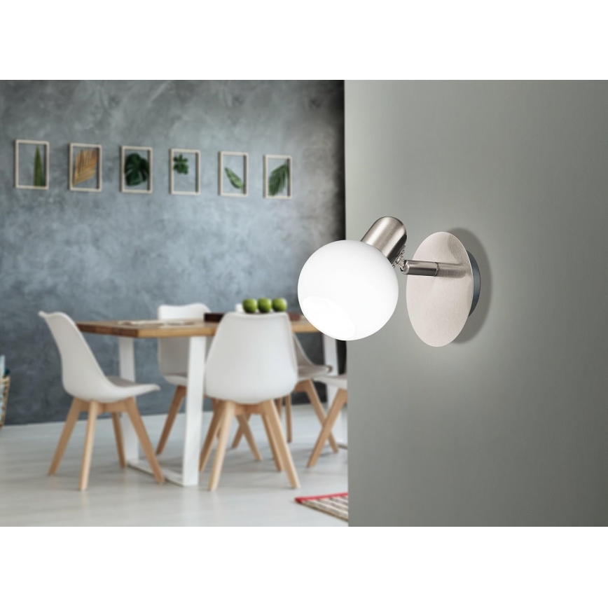 Eglo 32925 - Ρυθμιζόμενο επιτοίχιο σποτ LED COMBA 1xE14/6W/230V, ματ χρώμιο