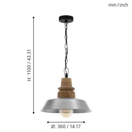 Eglo 33024 - Πολύφωτο σε αλυσίδα RIDDLECOMBE 1xE27/60W/230V