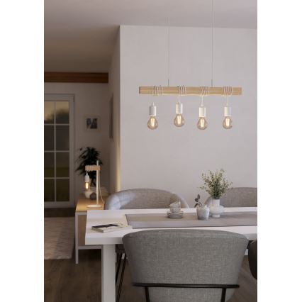 Eglo - Πολύφωτο σε σχοινί TOWNSHEND 4xE27/60W/230V