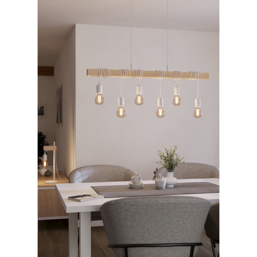 Eglo - Πολύφωτο σε σχοινί TOWNSHEND 6xE27/60W/230V