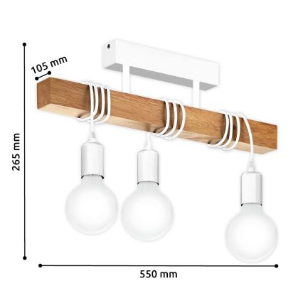 Eglo - Συνδεδεμένο πολύφωτο TOWNSHEND 3xE27/60W/230V
